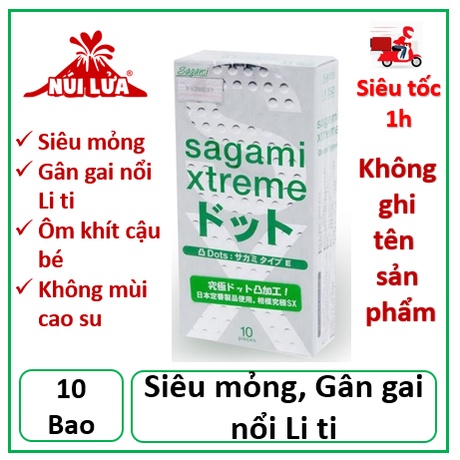 Bao cao su Nhật bản Gai, Siêu Mỏng Sagami Extreme White hộp 10 cái