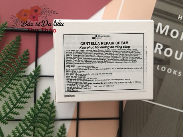 DƯỠNG ẨM RAU MÁ PHỤC HỒI GOODNDOC CENTELLA REPAIR CREAM 50ml | BigBuy360 - bigbuy360.vn