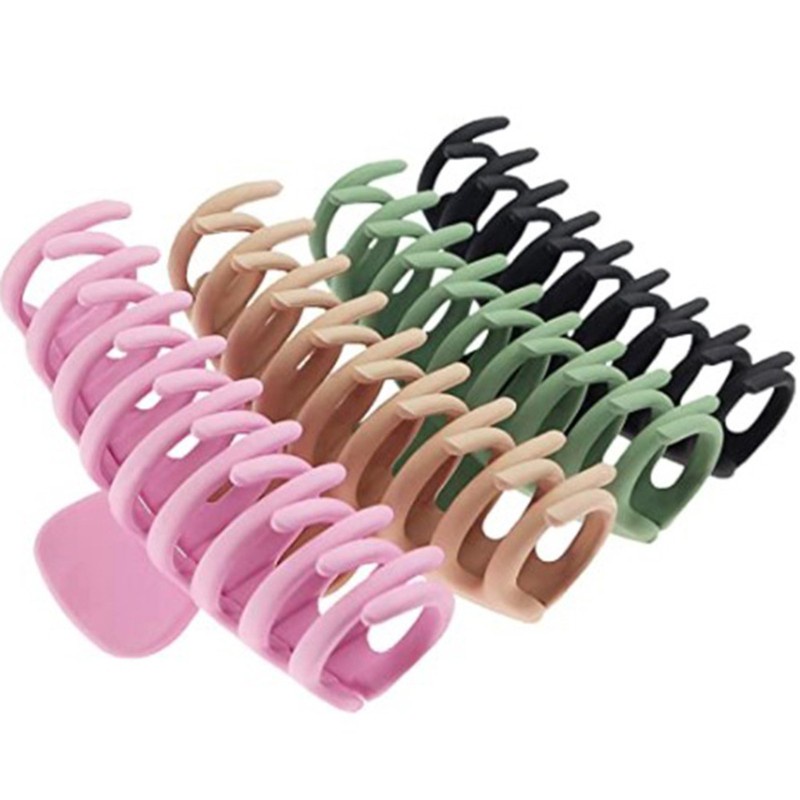 Cozy 2/4/6Pcs Big Hair Claw Clips Matte Acrylic Plastic Non Slip Strong Hold Banana Jaw Clamp Ponytail Holder Barrette Headdress for Women Girls