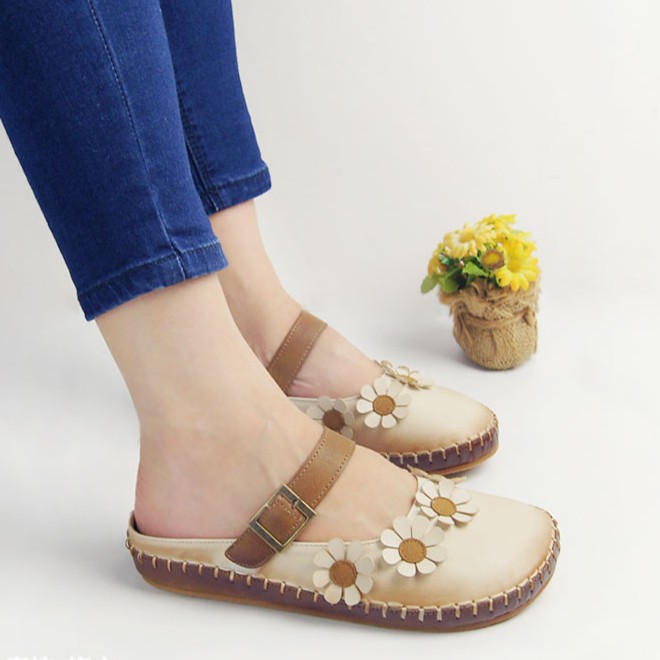 🌻 GIÀY CÚC HỌA MI VINTAGE DA THẬT