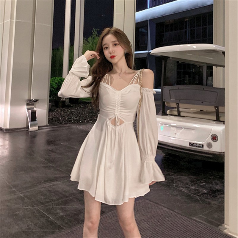 Đầm 2 Dây Trễ Vai ,Váy 2 Dây Trễ Vai Khoét Eo Gợi Cảm Cho Nữ