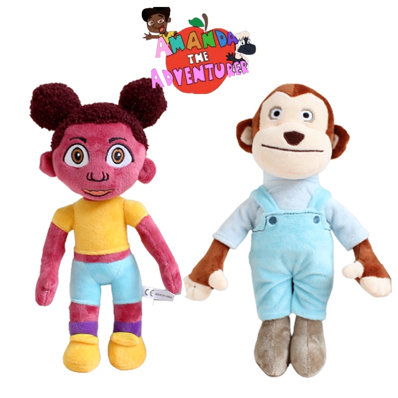 28cm carton Amanda the Adventurer Plush Toys Monkey Stuffed Animal Doll Kids Xmas Gifts