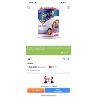 [900g/hộp, HSD 2026] Sữa SURE MD dành cho người bị tiểu đường, tiền tiểu đường.