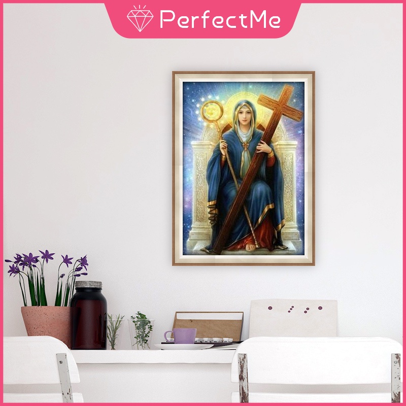 Bộ tranh đính đá tự làm họa tiết chúa jesus hai kích cỡ tùy chọn