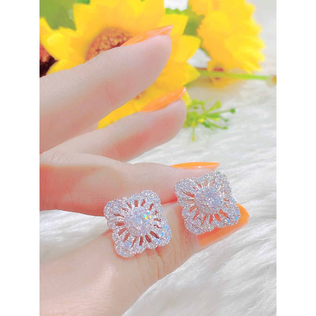 Bông tai nữ - phụ kiện nail đính đá UHA , chuôi cài chắc chắn, kiểu dáng hiện đại, thu hút, sang trọng B1239155T-150