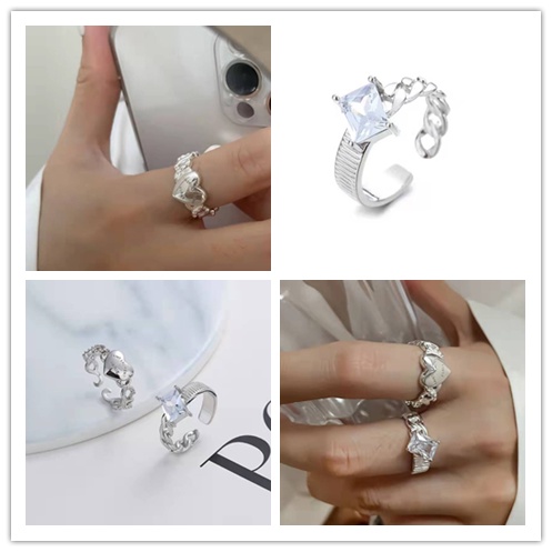 Nhẫn Hở Tùy Chỉnh Hình Trái Tim Phong Cách Punk Thanh Lịch Cho Nữ