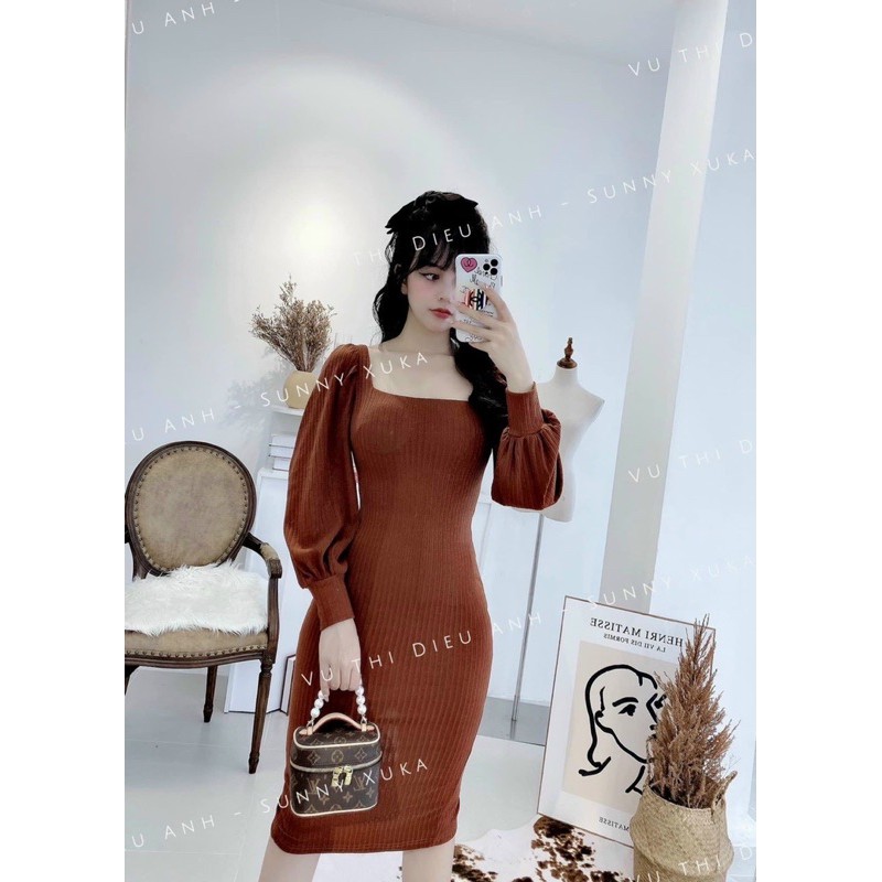 VÁY BODY TAY BỒNG CỔ VUÔNG MS17283