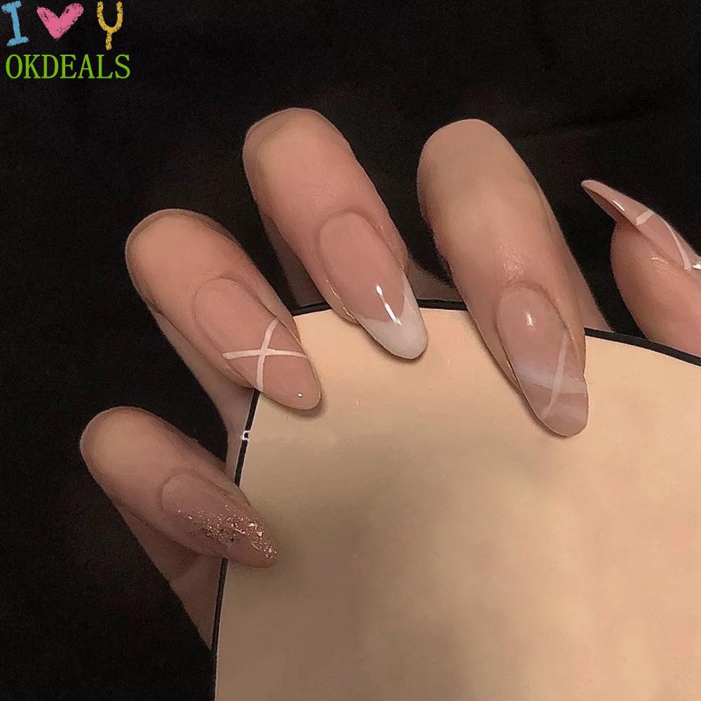 Bộ 24 Móng Tay Giả Thời Trang Có Thể Tháo Rời Cho Nữ