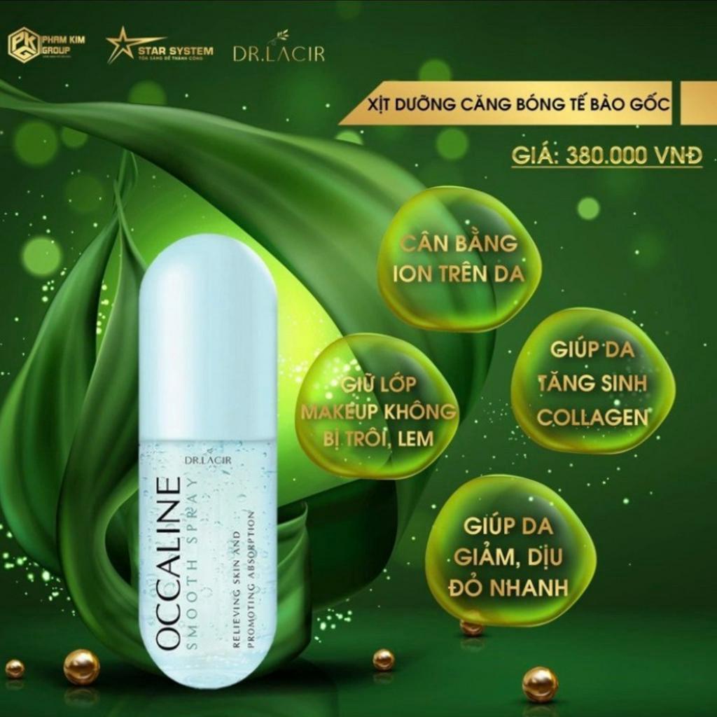 Xịt dưỡng tế bào gốc Dr Lacir, xịt dưỡng căng bóng da Occaline dưỡng ẩm dưỡng trắng giữ lớp make up không lem trôi 130ml