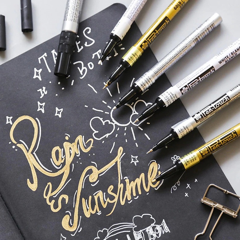 Bút/Viết trên nhiều chất liệu chính hãng SAKURA Pen-touch ngòi 0.7mm/ 1.0mm/ 2.0mm - Trắng/Bạc/Vàng/Đồng