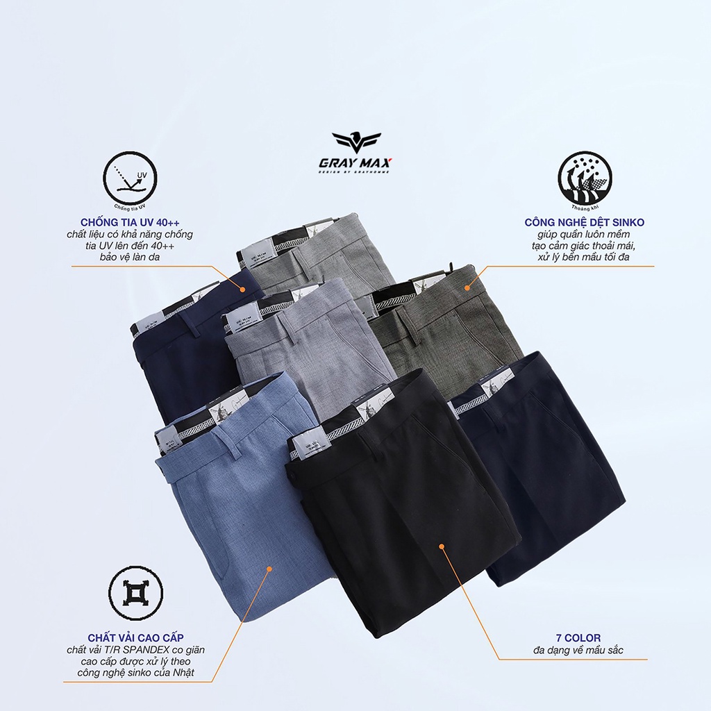 Quần âu nam dáng Slim Fit , ôm theo cơ thể, phong cách công sở, co giãn nhẹ