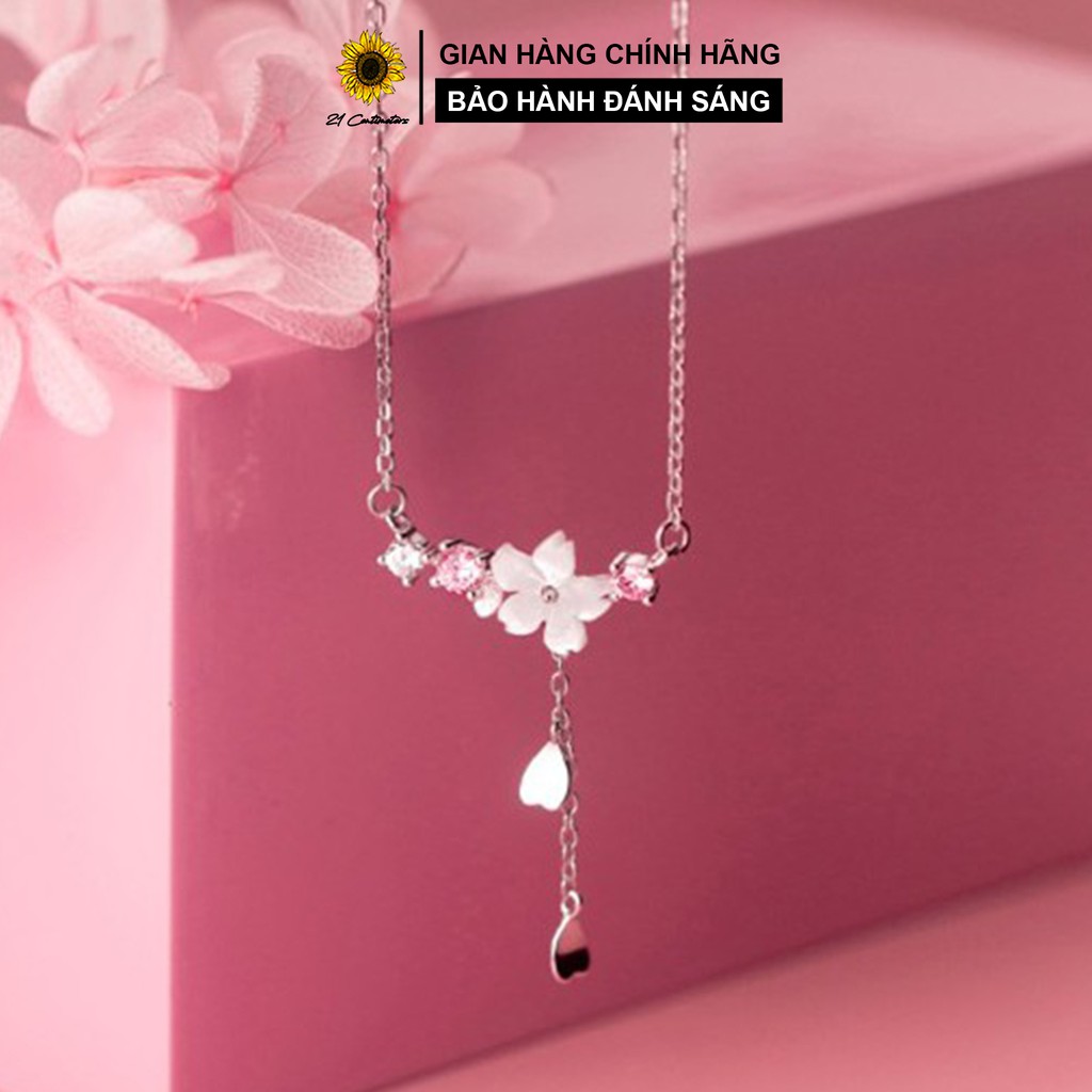 Dây chuyền bạc 21 Centimeters Diamond Flower