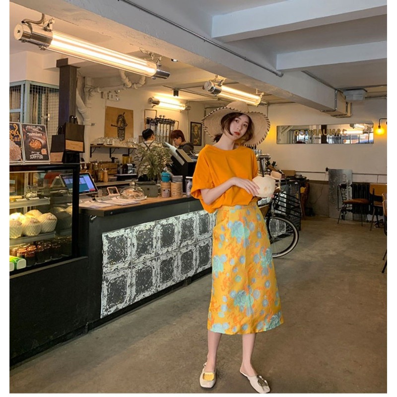 SNU201 - SET NỮ ÁO PULL VÀNG MIX CVAY HOA | BigBuy360 - bigbuy360.vn