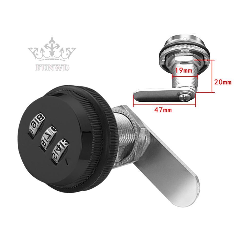 【FUNWD】3 Digital Code Combination Lock Cabinet Mailbox Password Locker Cupboard Drawer