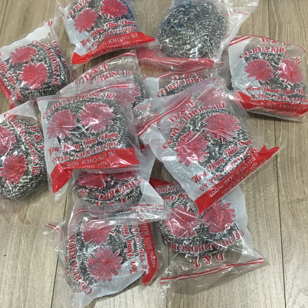 Miếng cọ xoong nồi, chảo hãng Hoa đồng tiền vàng chuyên dùng cọ sạch bong, không rỉ