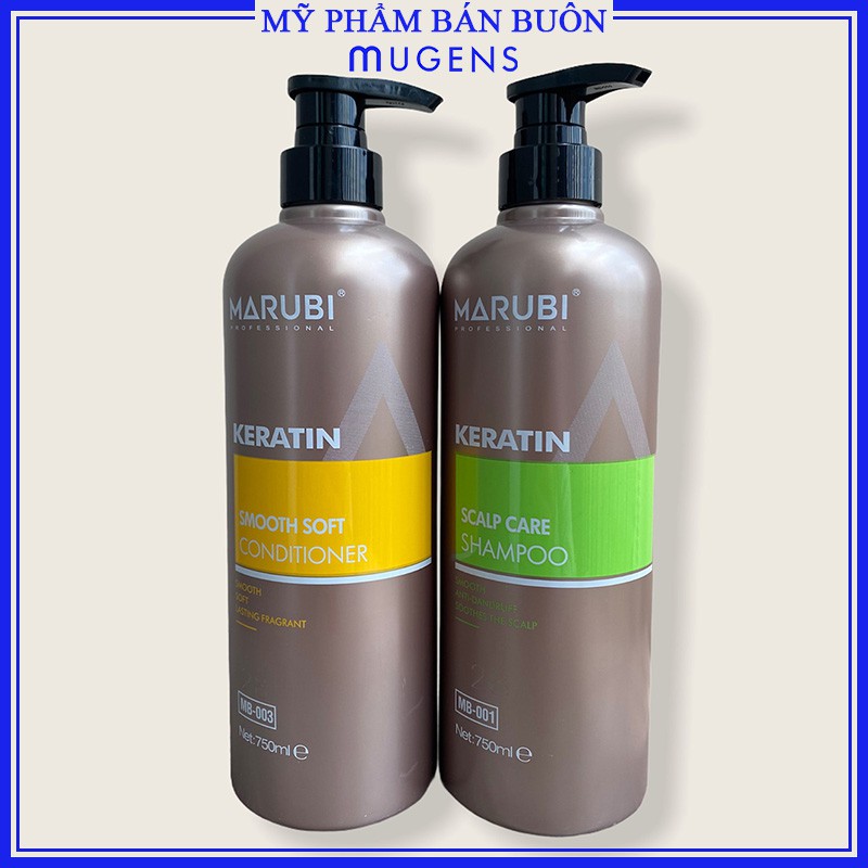 Cặp gội xả Marubi Keratin 750ml phục hồi hư tổn giảm rụng tóc chính hãng CT68