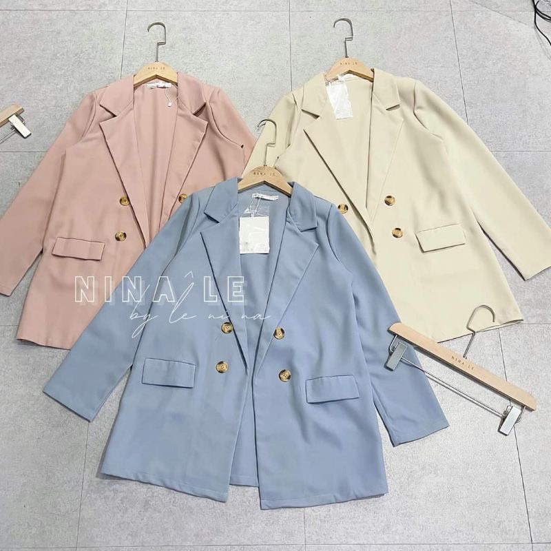 Áo blazer nữ áo vest kẻ khoác ngoài phong cách hàn quốc hàng 2 lớp kaca vintagevn