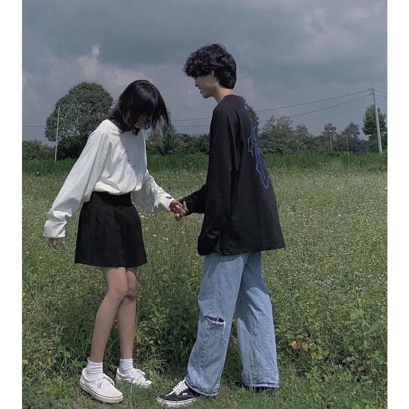 Áo Thun Chữ Mặt Cười Tay Dài Nữ❤Sweater Phông Dáng Suông Basic Kiểu Dáng Ulzzang Nam Nữ Unisex Hot Hit