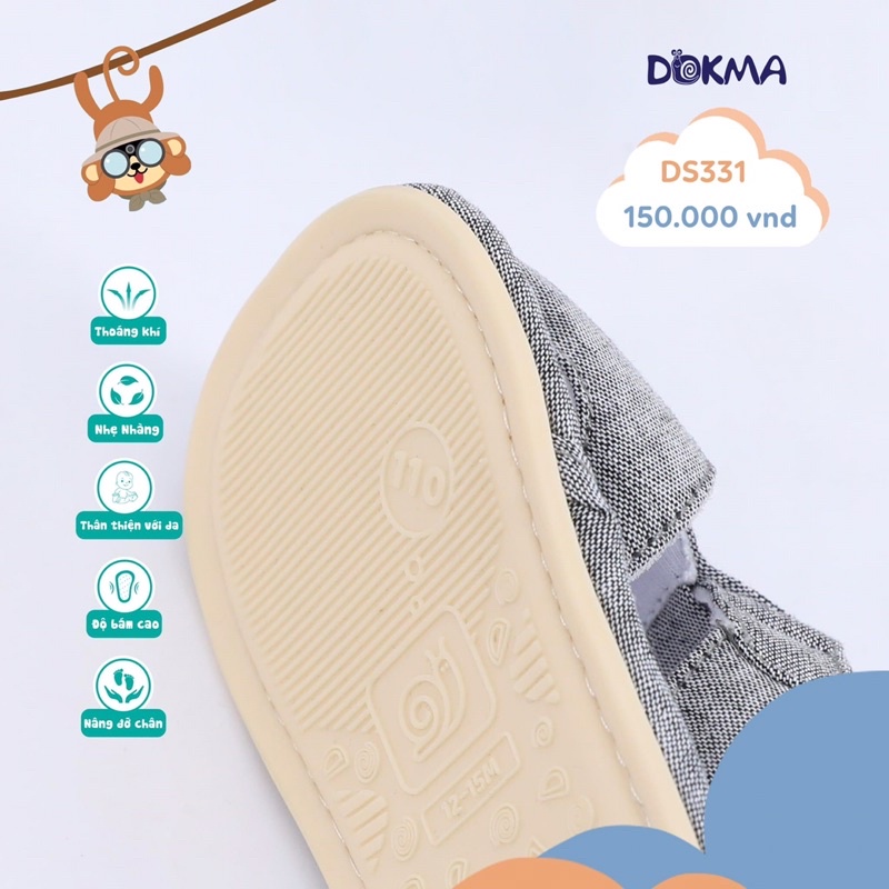 Dép vải đế kếp tập đi cho bé Dokma