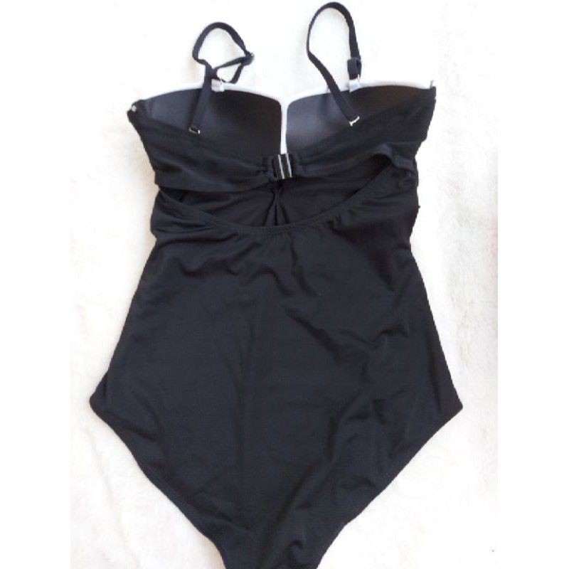 Hot Hot--Bikini bộ bơi liền mảnh pha trắng, mút ngực nâng ngực cao tôn dáng, thiết kế chéo eo Kèm ảnh thật | BigBuy360 - bigbuy360.vn