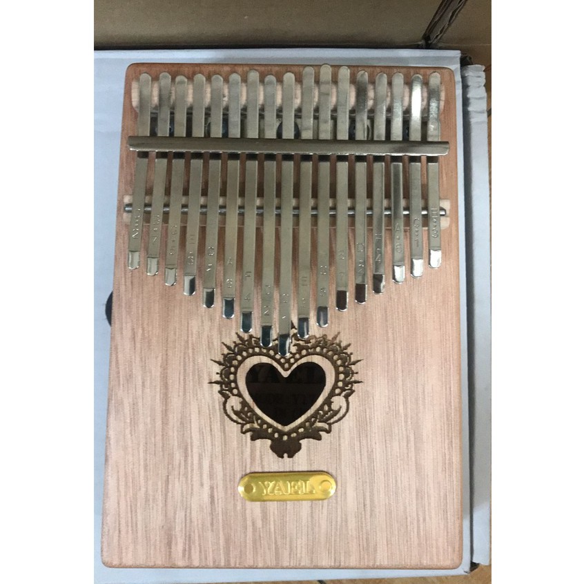 Đàn Kalimba 17 phím Gỗ Mahogany mẫu gỗ chữ khắc sẵn nốt trên phím - Thumb Piano 17 keys - HÀNG CÓ SẴN