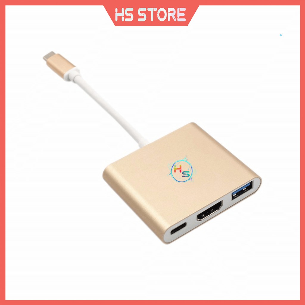 Hub Type C 3in1 - Cổng Chuyển Đổi HUB USB Type-C to HDMI, USB 3.0, PD Type-C Cho Laptop Macbook, Điện Thoại, Samsung Dex