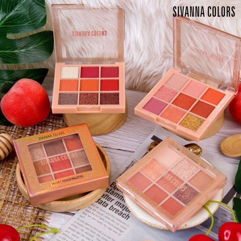 Phấn Mắt Có Nhũ Lì Tông Cam Đất Sivanna Velvet Touch Palette HF4030 No.03