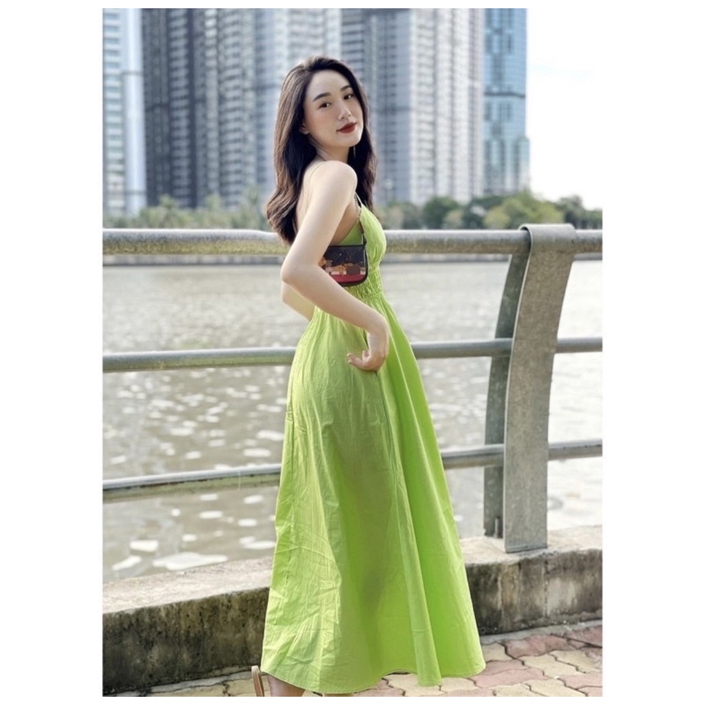 Váy Maxi 2 Dây Đi Biển Đầm Thời Trang Thiết Kế Chun Eo Dáng Xòe Xinh Xắn Ulzzang HN0249 Mama Store99