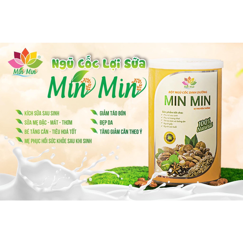 Hàng chính hãng Bột ngũ cốc lợi sữa dinh dưỡng minmin nguyên chất 29 loại thumbnail