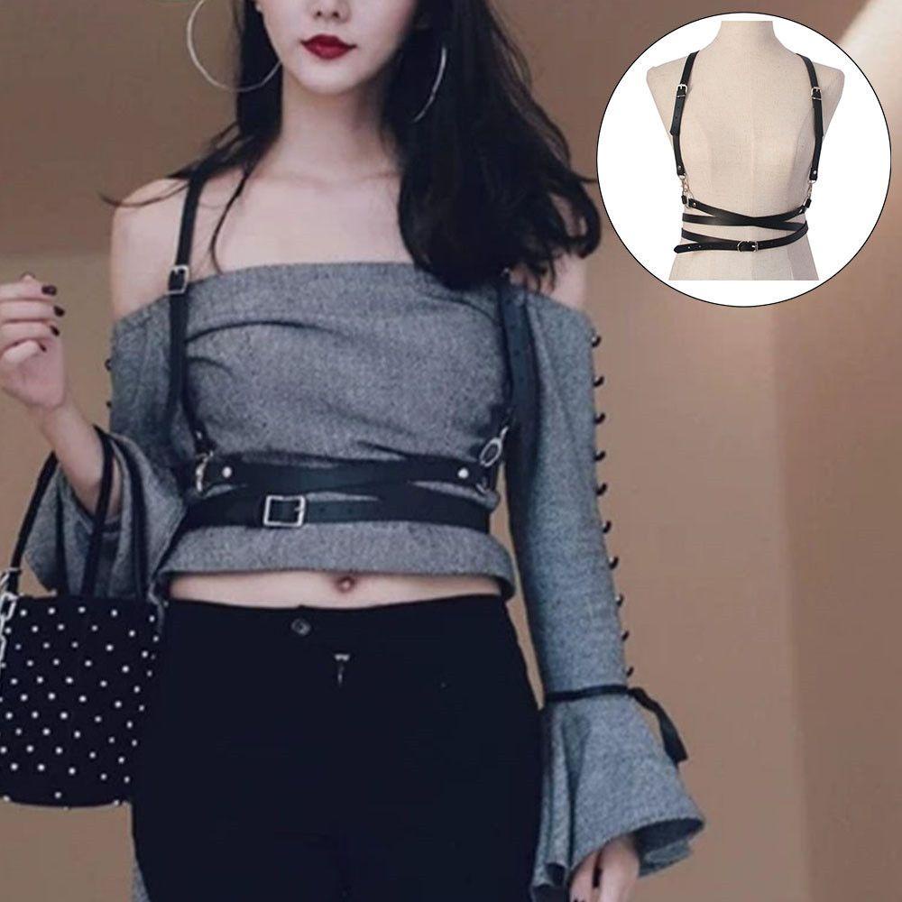 Rowans Dây Đeo Giả Da Phong Cách Goth Gợi Cảm