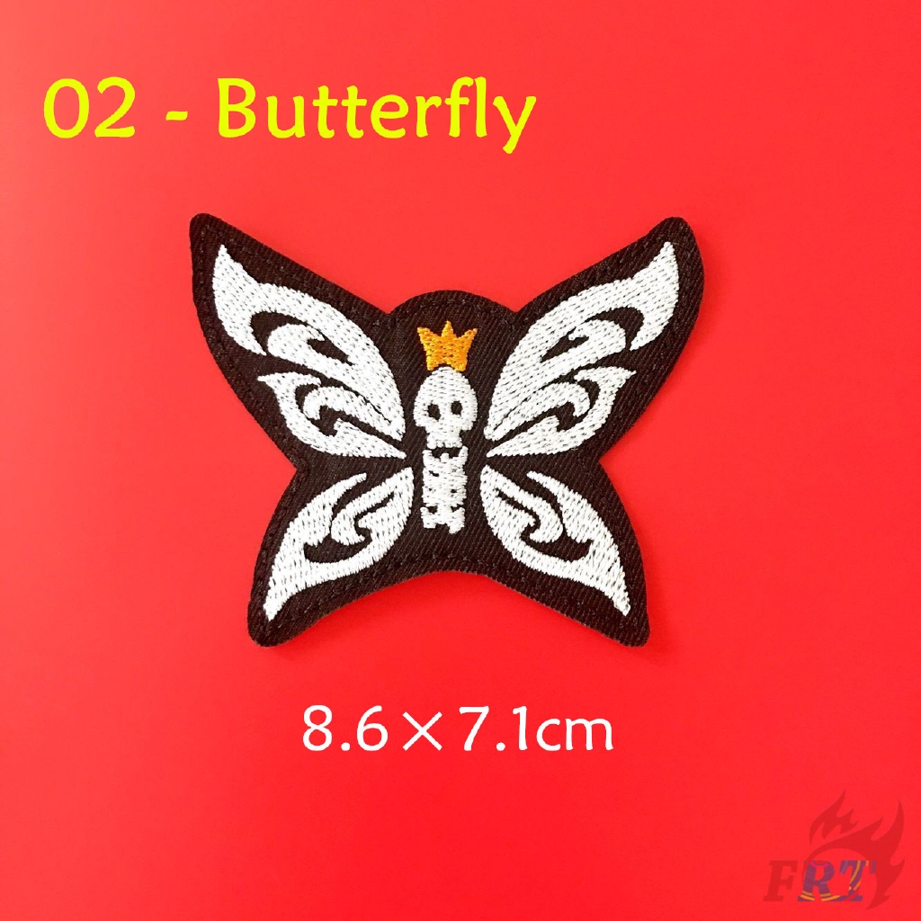 ☸ Sticker Ủi Thêu Hình Đầu Lâu / Dơi / Mèo / Ngựa / Bướm / Rồng ☸ 1 Miếng Dán Ủi Quần Áo Hình Đầu Lâu Halloween