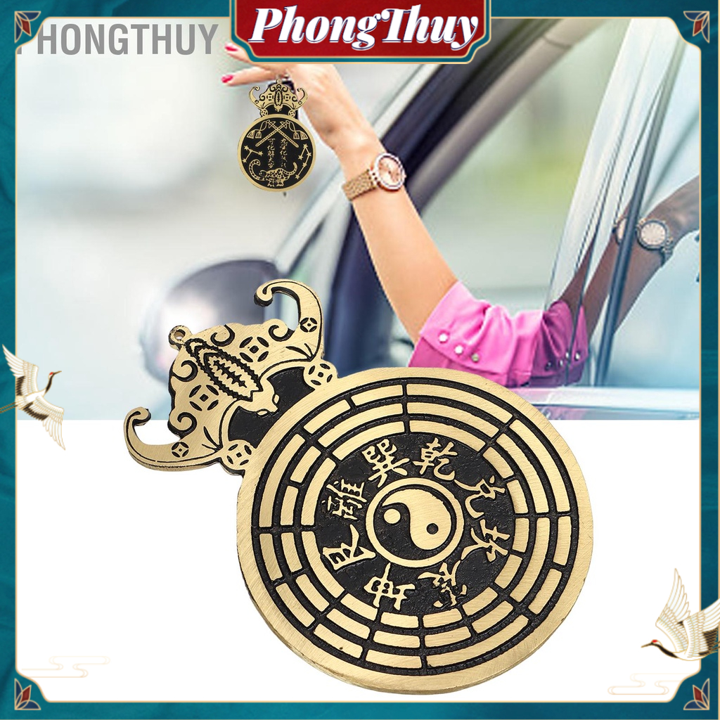 PhongThuy Bát Quái Mặt Dây Chuyền Bằng Đồng Chủ Đề Con Dơi Di Động Nhỏ Trang Trí Phong Thủy May Mắn Quà Tặng Tân Gia