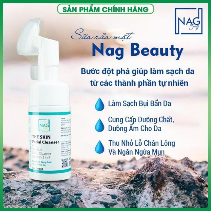 Sữa rửa mặt đầu cọ The Skin Cleanser 100ml cho da dầu mụn nhạy cảm nam nữ - NAG