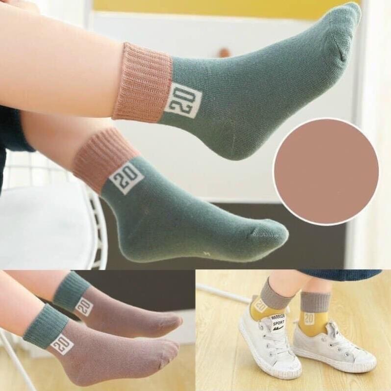 Sét 10 Đôi Tất Số Cổ Cao Cho Bé