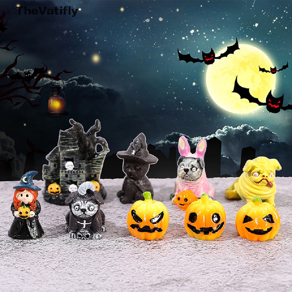 Mô Hình Trang Trí Tiểu Cảnh Halloween Mini Bằng Nhựa Resin