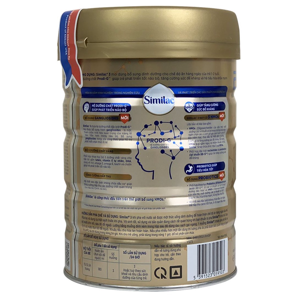 [Mẫu mới] Sữa bột Similac 3 900g [Date 2024]
