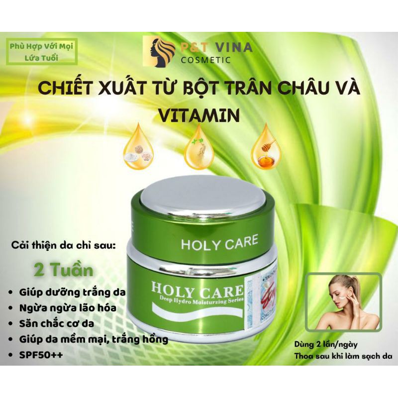 [Chính Hãng] Kem Holy Care Dưỡng Trắng Ngừa Lão Hóa Da Xanh Lá 20G