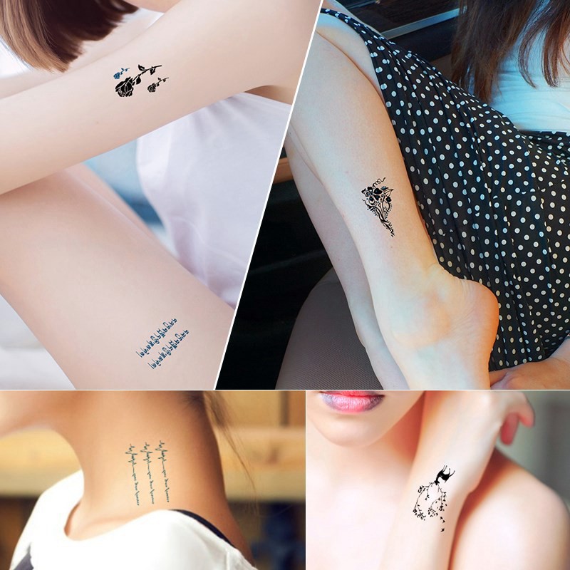 Hình xăm mini nhỏ đẹp dán chân tay lưng tạm thời cho nam nữ xinh cute tattoo nghệ thuật [ bộ 30 tấm ]