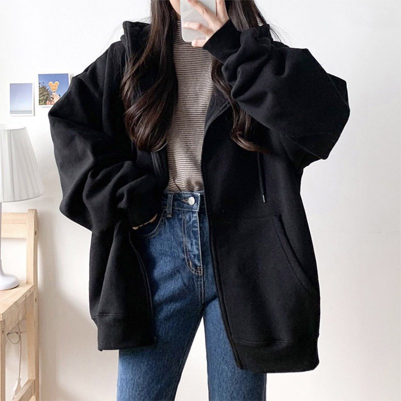 Áo khoác hoodie chất nỉ ngoại tay bồng mũ 2 lớp Áo khoác Unisex BASIC cá tính - GEN_ZOO