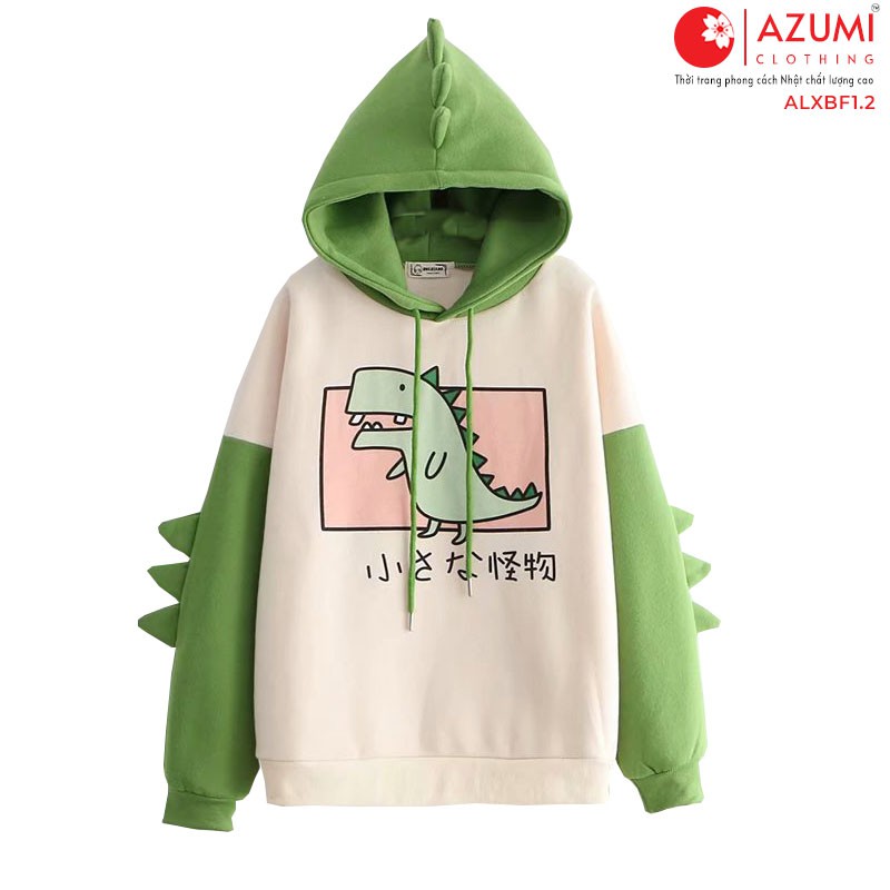 Áo hoodies nữ Azumikichi phong cách Nhật, áo hoodie kiểu in hình dễ thương