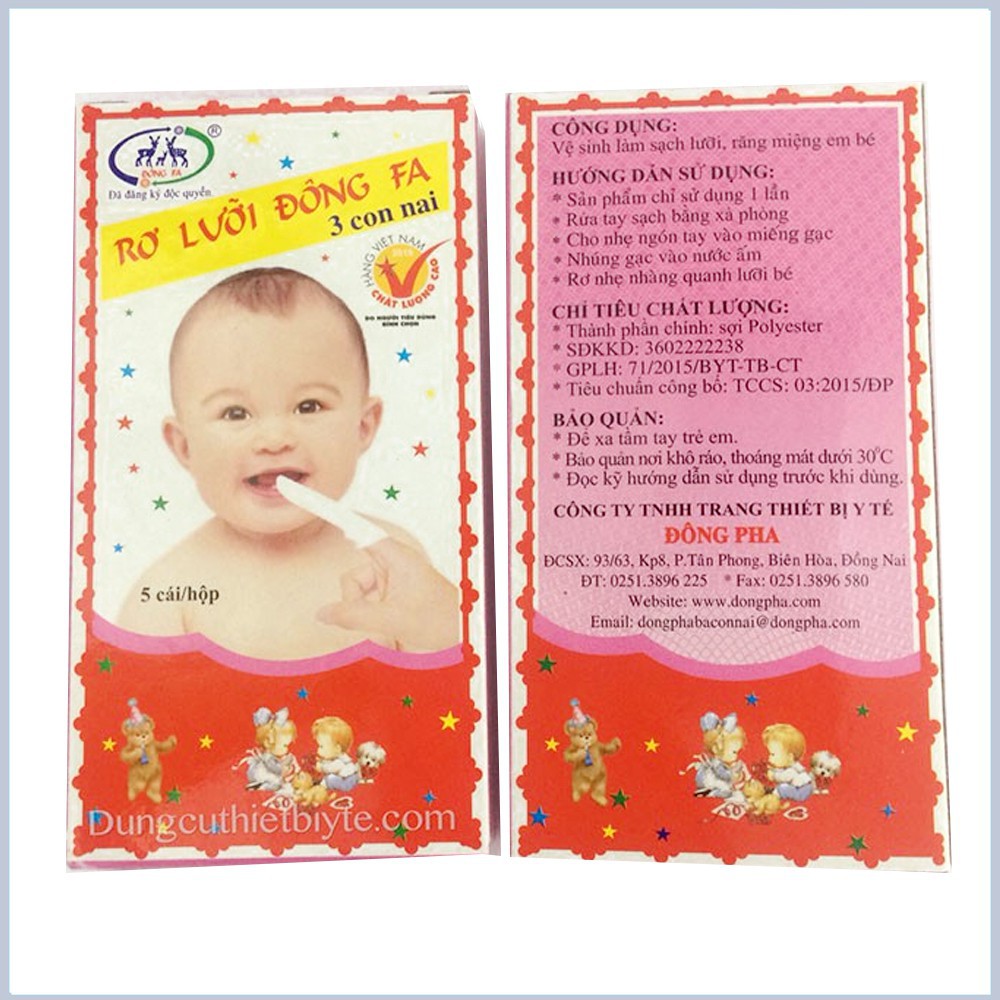 [Bebu123] Rơ lưỡi, gạc tưa lưỡi Đông Pha (Gói 10 hộp 50 chiếc) cho bé