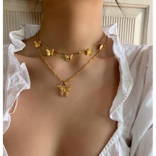 Fashionable multi-layered butterfly pendant for women