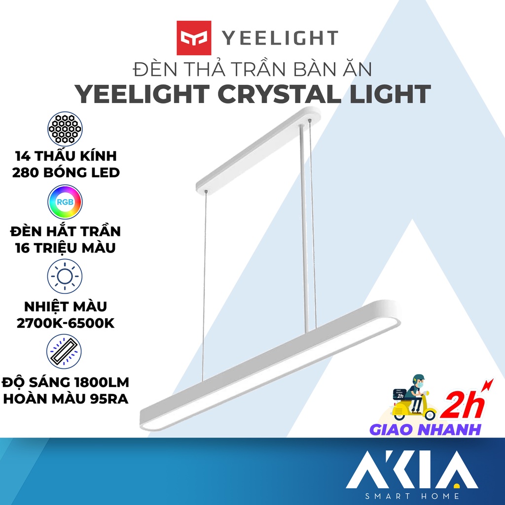 Đèn thả trần Yeelight YLDL01YL - LED chiếu sáng bàn ăn thông minh, Điều khiển qua App, Tuỳ chỉnh nhiệt màu