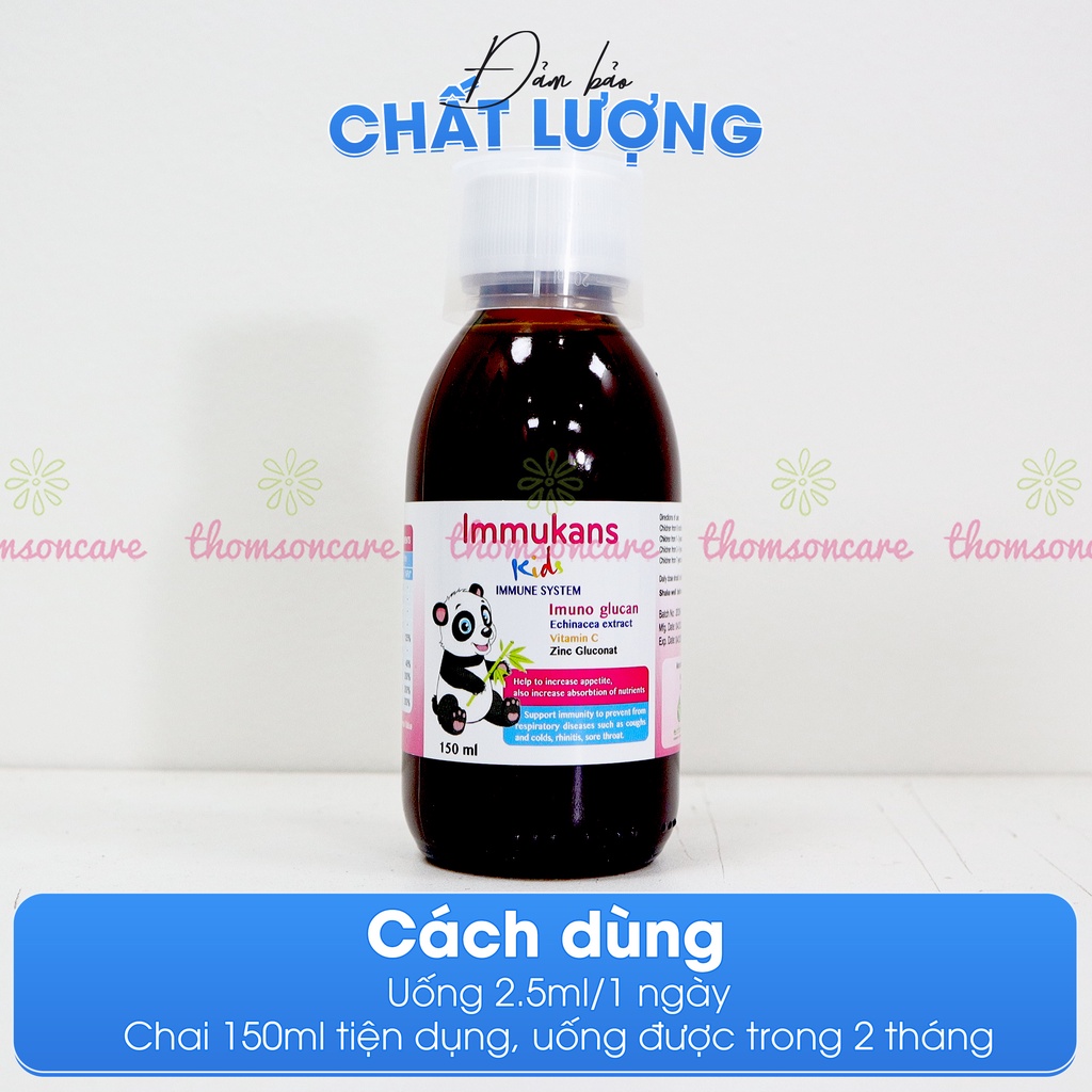 Siro tăng sức đề kháng và ăn ngon Immukans Kids - từ keo ong có thêm vitamin C cho bé từ Ý - Chai 150ml