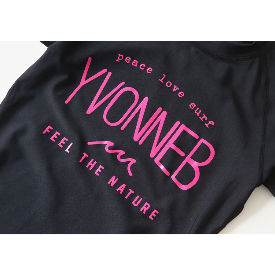 Đồ bơi tay dài nữ, đen phối chữ | BigBuy360 - bigbuy360.vn