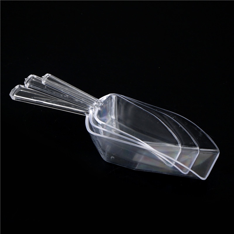 [extremewellgen 0527] 3pcs Clear Plastic Ice Scoops Sweets Candy Buffet Wedding Party Bar Accessorie