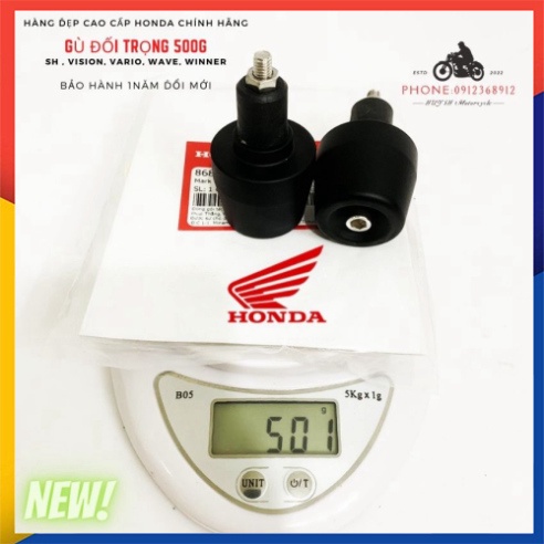 Gù Chống Rung Đen Nhám Chính Hãng Honda Nặng 550g Gắn SH, Winner X, AB,Vision,Vario Chữ Đỏ