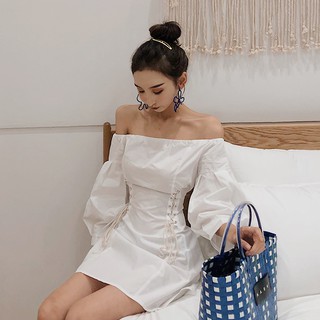 (ORDER) Váy hở vai thắt eo (Ảnh thật ở cuối)