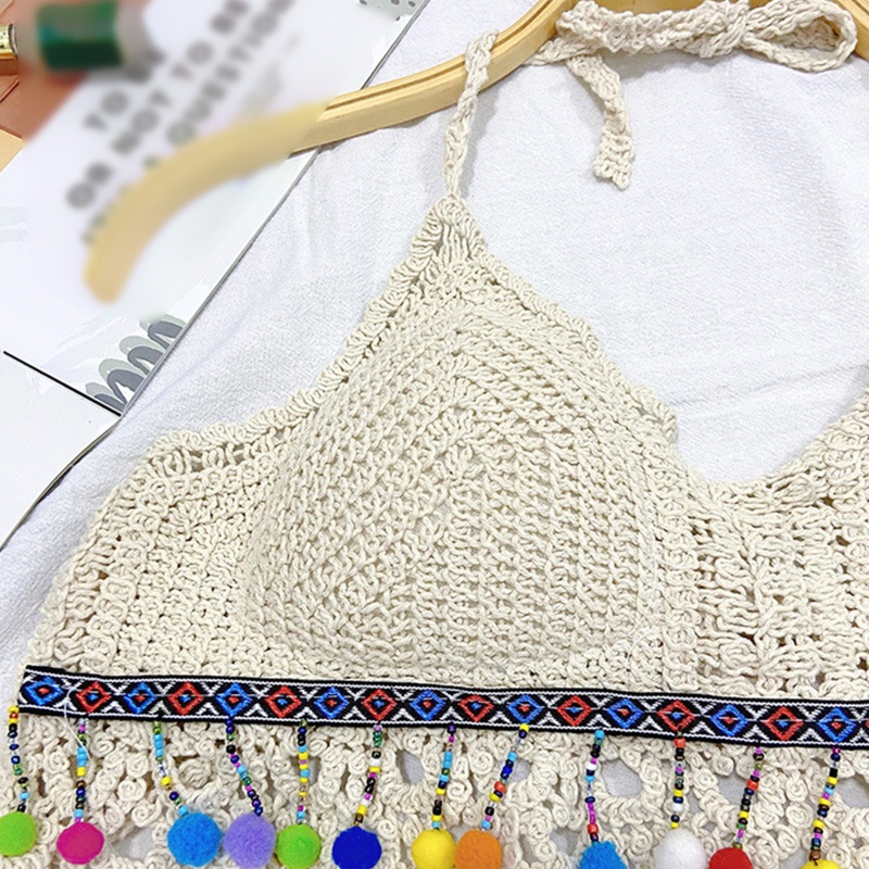 Áo Bikini Đan Móc Phong Cách Boho Nhiều Màu Sắc Thời Trang Mùa Hè Cho Nữ