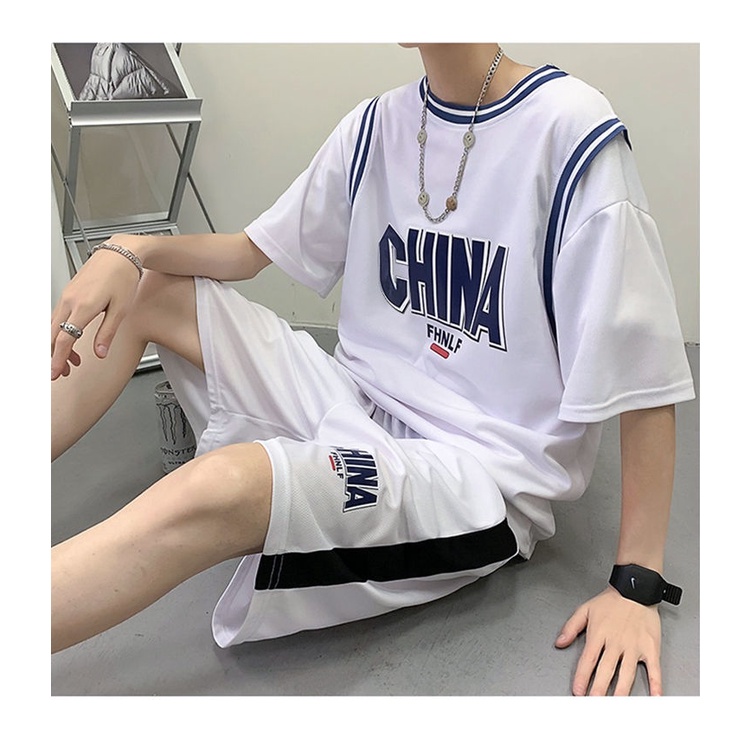 Áo Thun Tay Ngắn Giả Lụa Mát Thời Trang Mùa Hè 2022 Dành Cho Nam